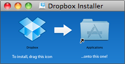 Drag the Dropbox icon to your Applications folder